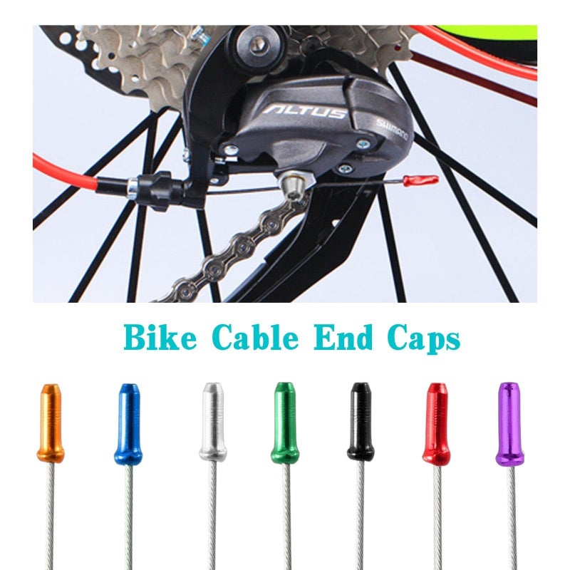 EACOZY 100PCS Bike Brake Cable End Cap Crimps, Cable End Tips for Road Mountain Bicycle, Colorful - Image 4
